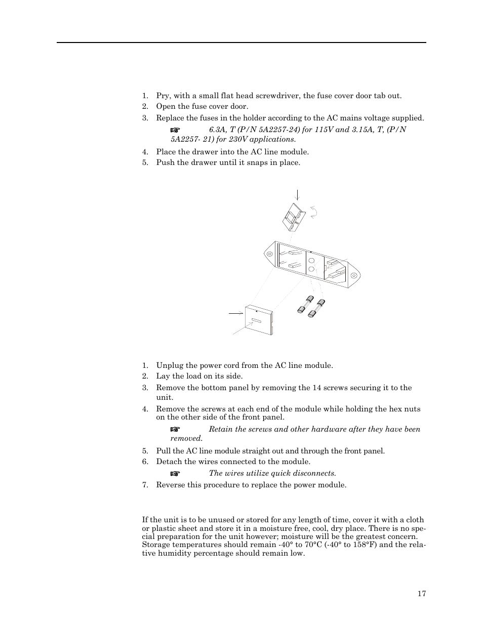 Relpacing the fuse, Figure 4 fuse replacement, Replacing the ac line module | Storing | Bird Technologies 8578B150 Series User Manual | Page 29 / 33