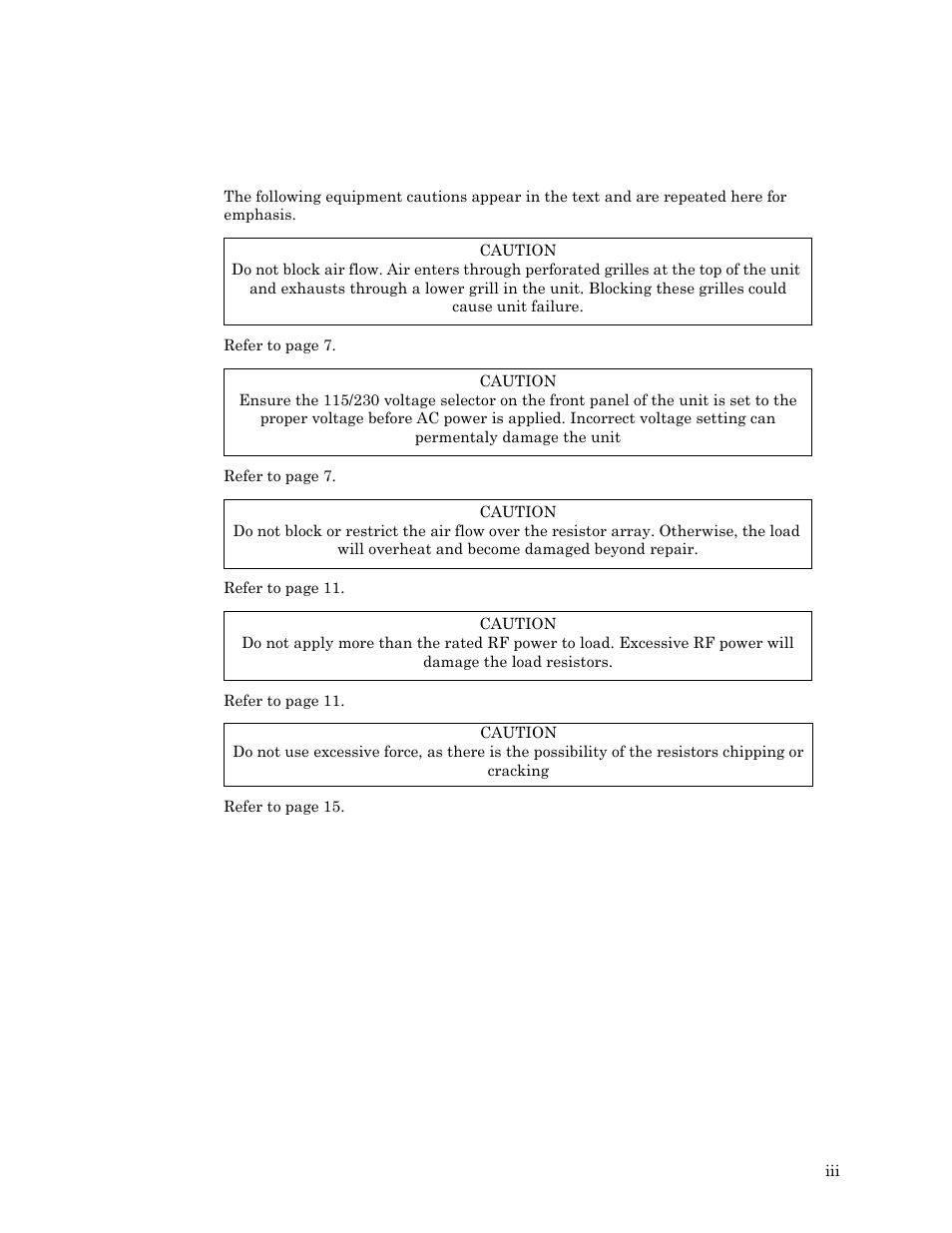 Caution statements | Bird Technologies 8578B150 Series User Manual | Page 5 / 33