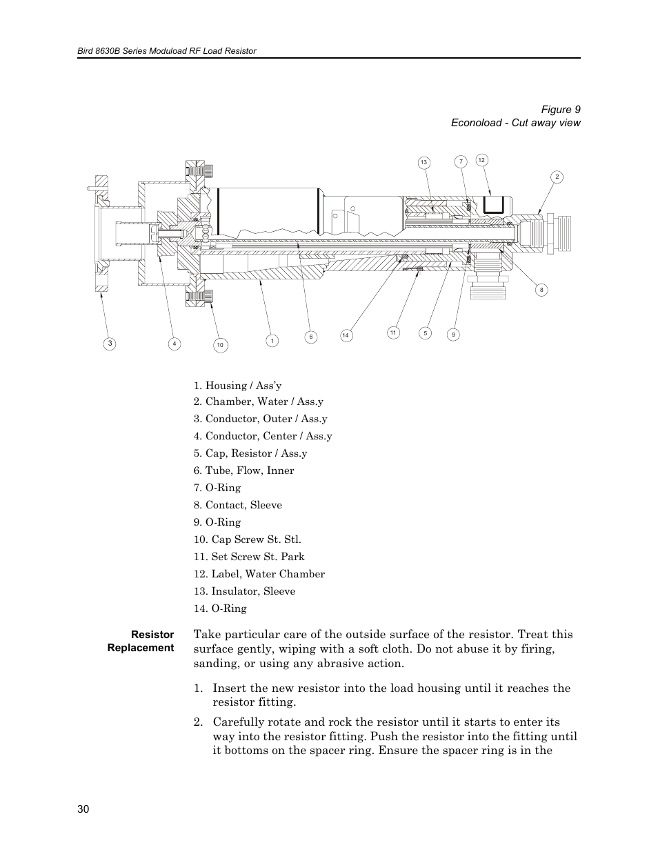 Resistor replacement | Bird Technologies 8630B Series User Manual | Page 46 / 62