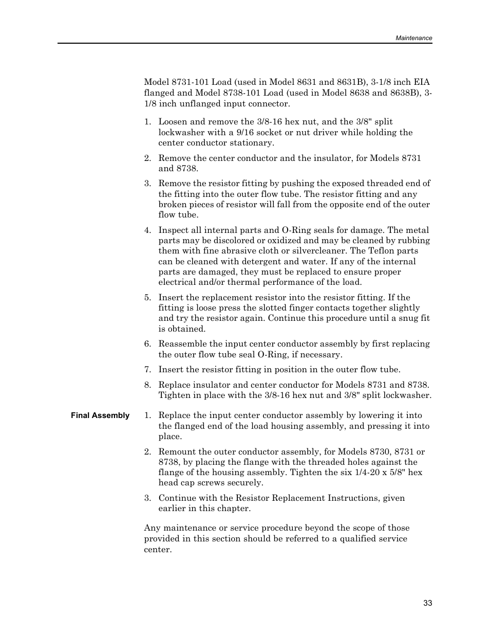 Final assembly | Bird Technologies 8630B Series User Manual | Page 49 / 62