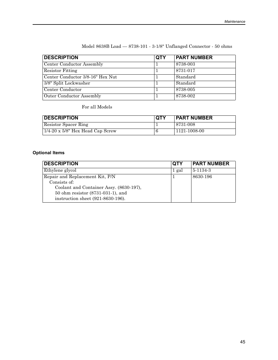 Bird Technologies 8630B Series User Manual | Page 61 / 62