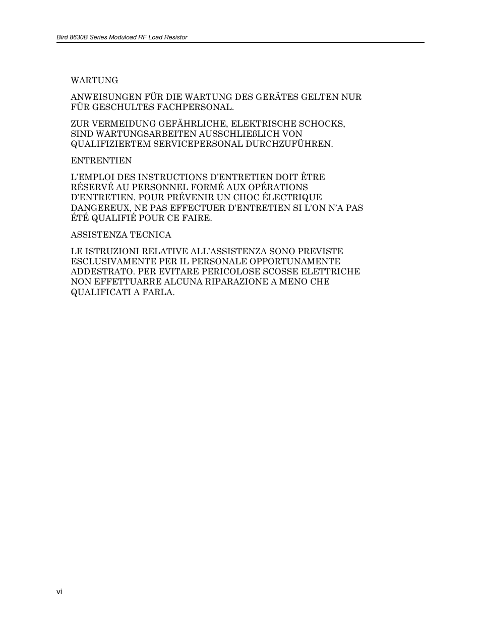 Bird Technologies 8630B Series User Manual | Page 8 / 62
