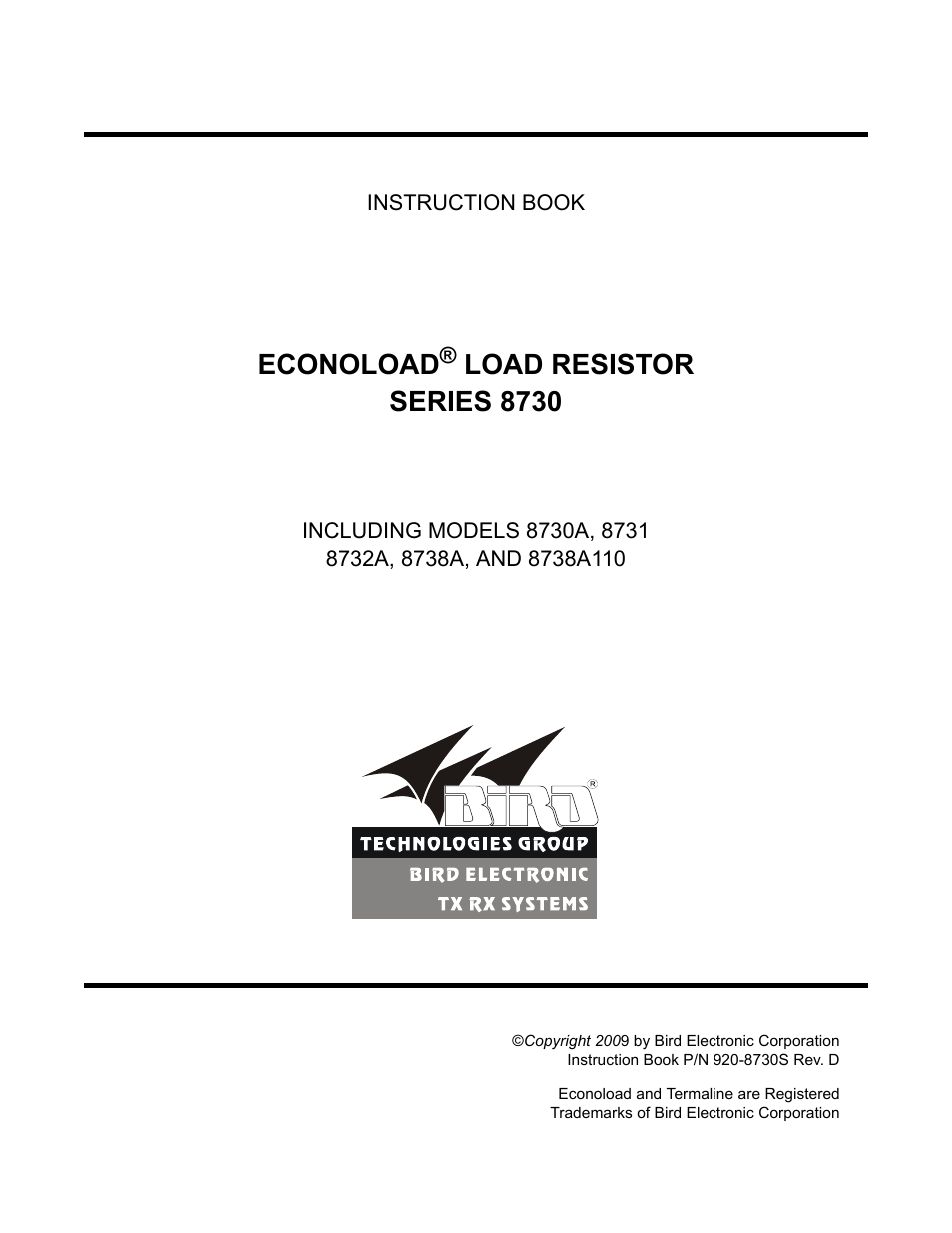 Bird Technologies 8730 Series User Manual | 34 pages