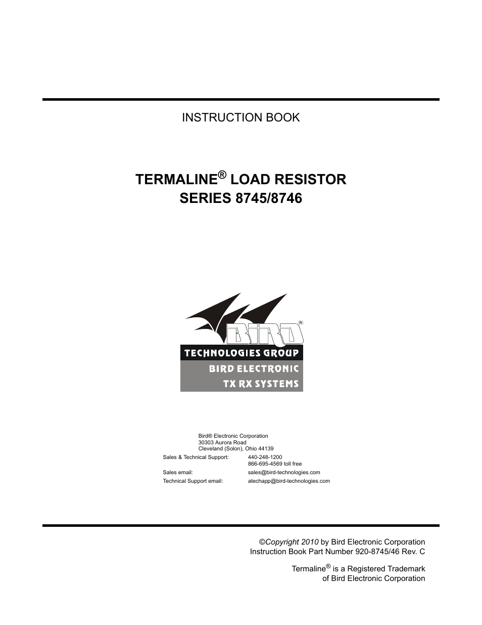 Bird Technologies 8740 Series User Manual | 32 pages