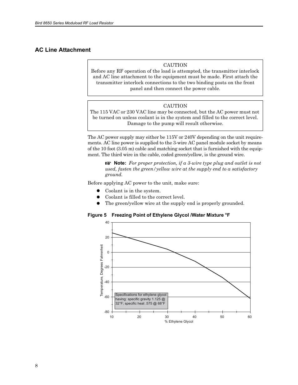 Ac line attachment | Bird Technologies 8650B Series User Manual | Page 20 / 45