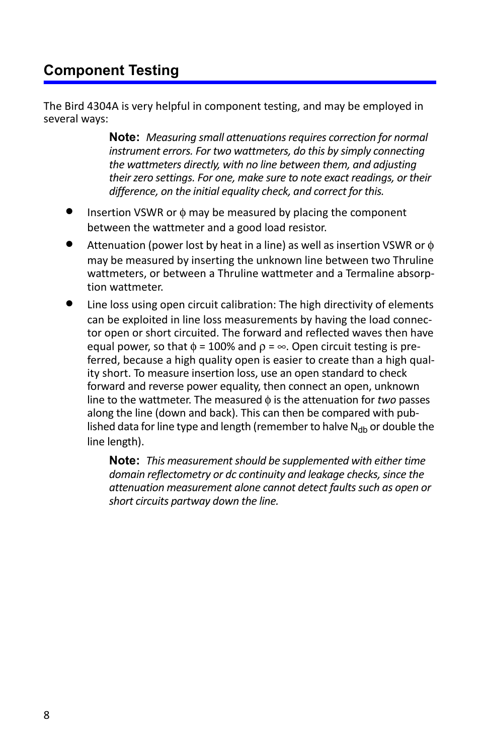 Component testing | Bird Technologies 4304A User Manual | Page 19 / 38