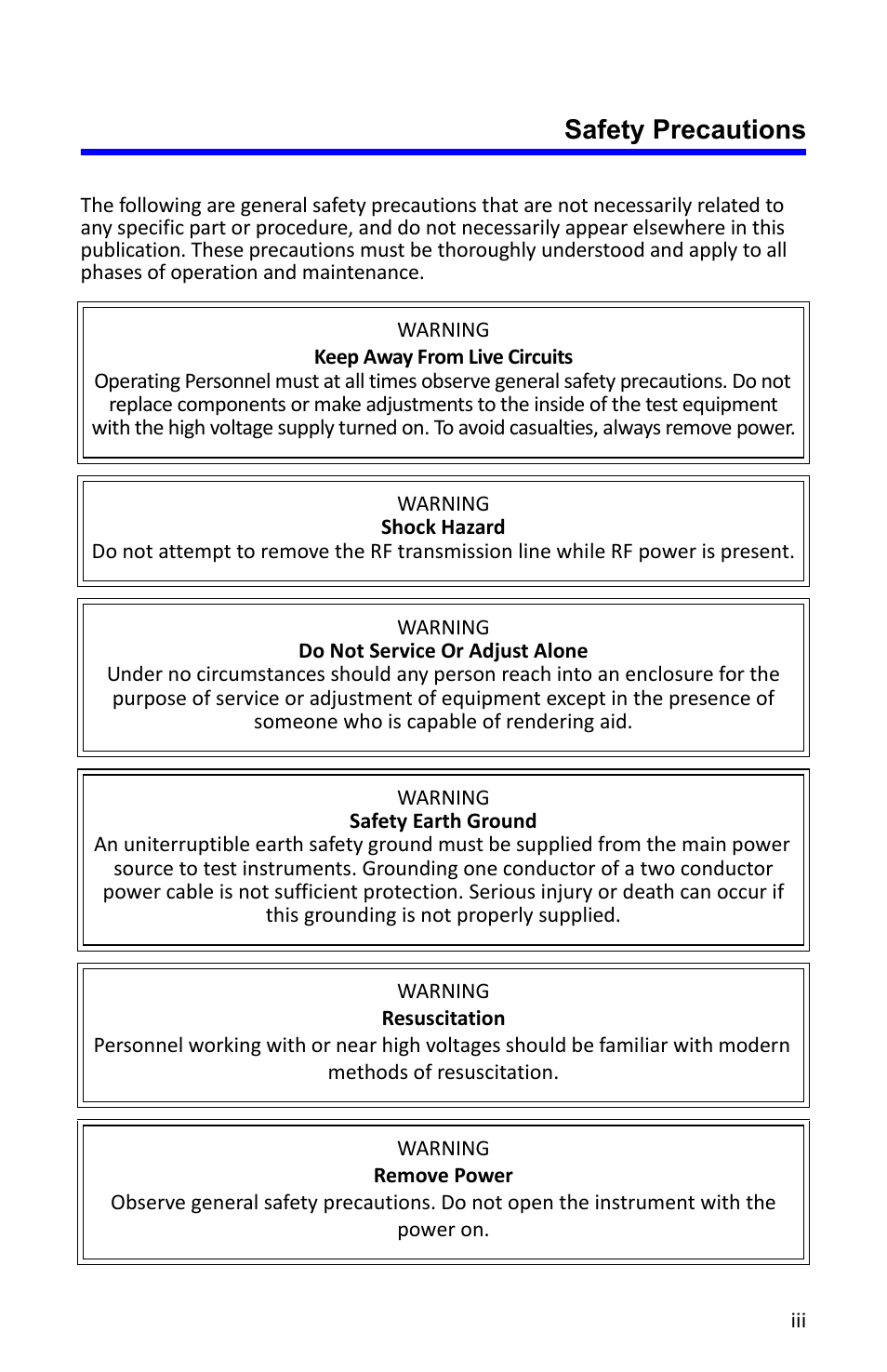 Safety precautions | Bird Technologies 4304A User Manual | Page 3 / 38