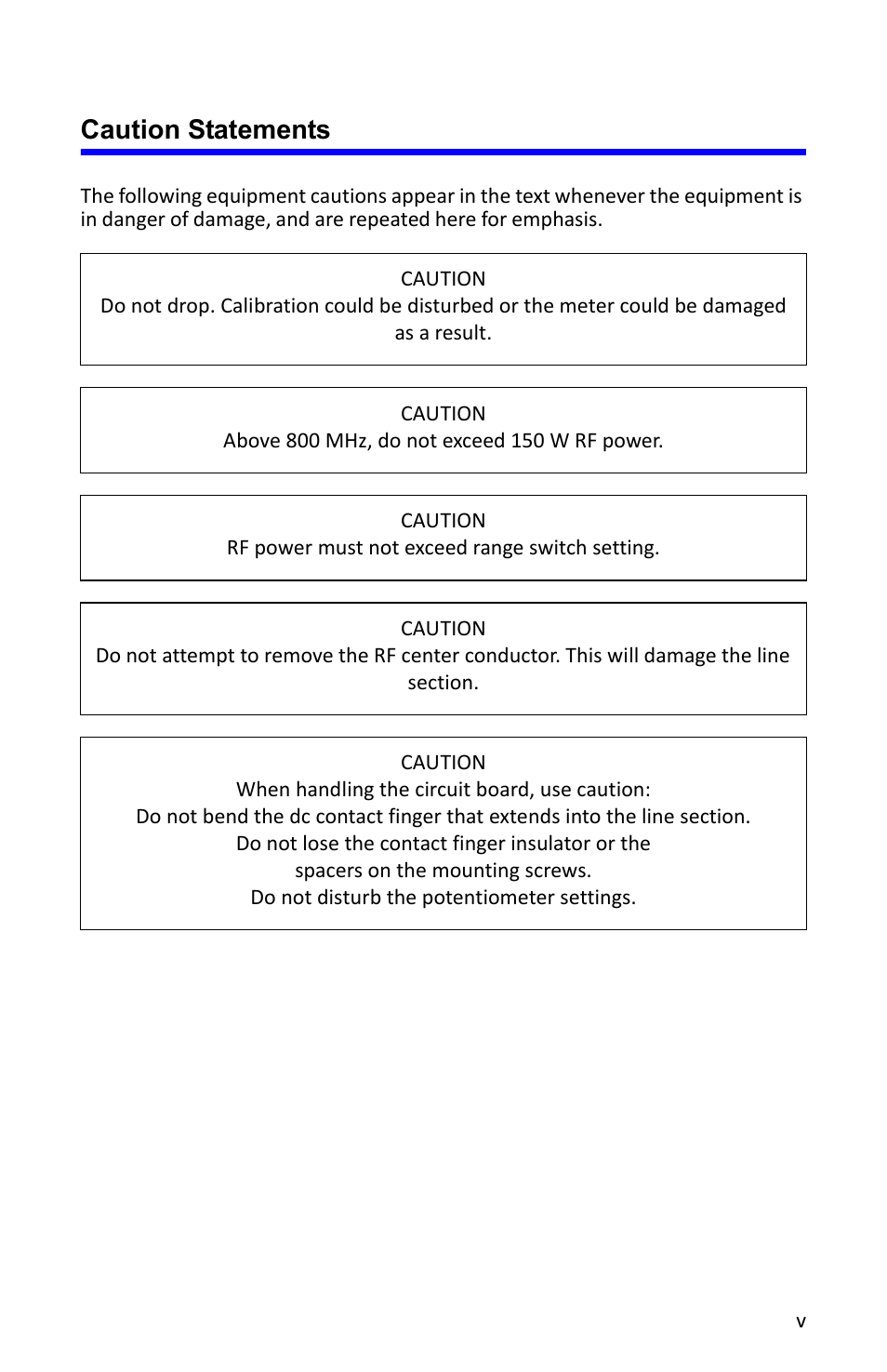 Caution statements | Bird Technologies 4304A User Manual | Page 5 / 38