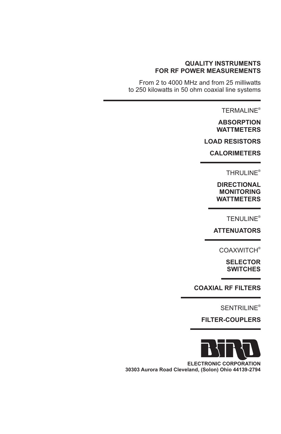 Bird Technologies 4308 User Manual | Page 36 / 36