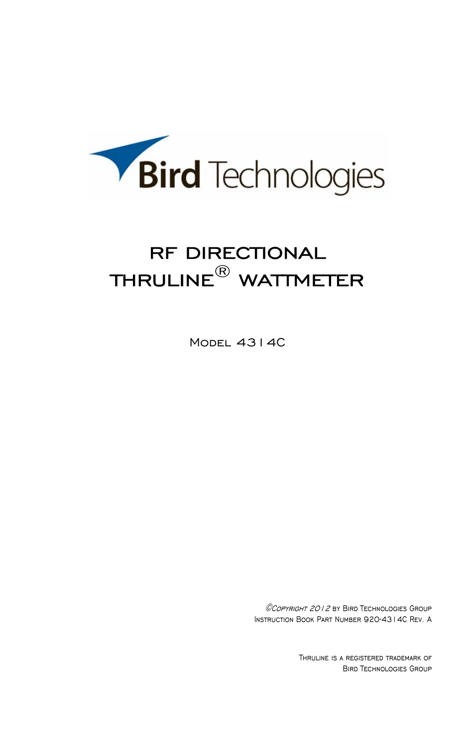 Bird Technologies 4314C User Manual | 48 pages