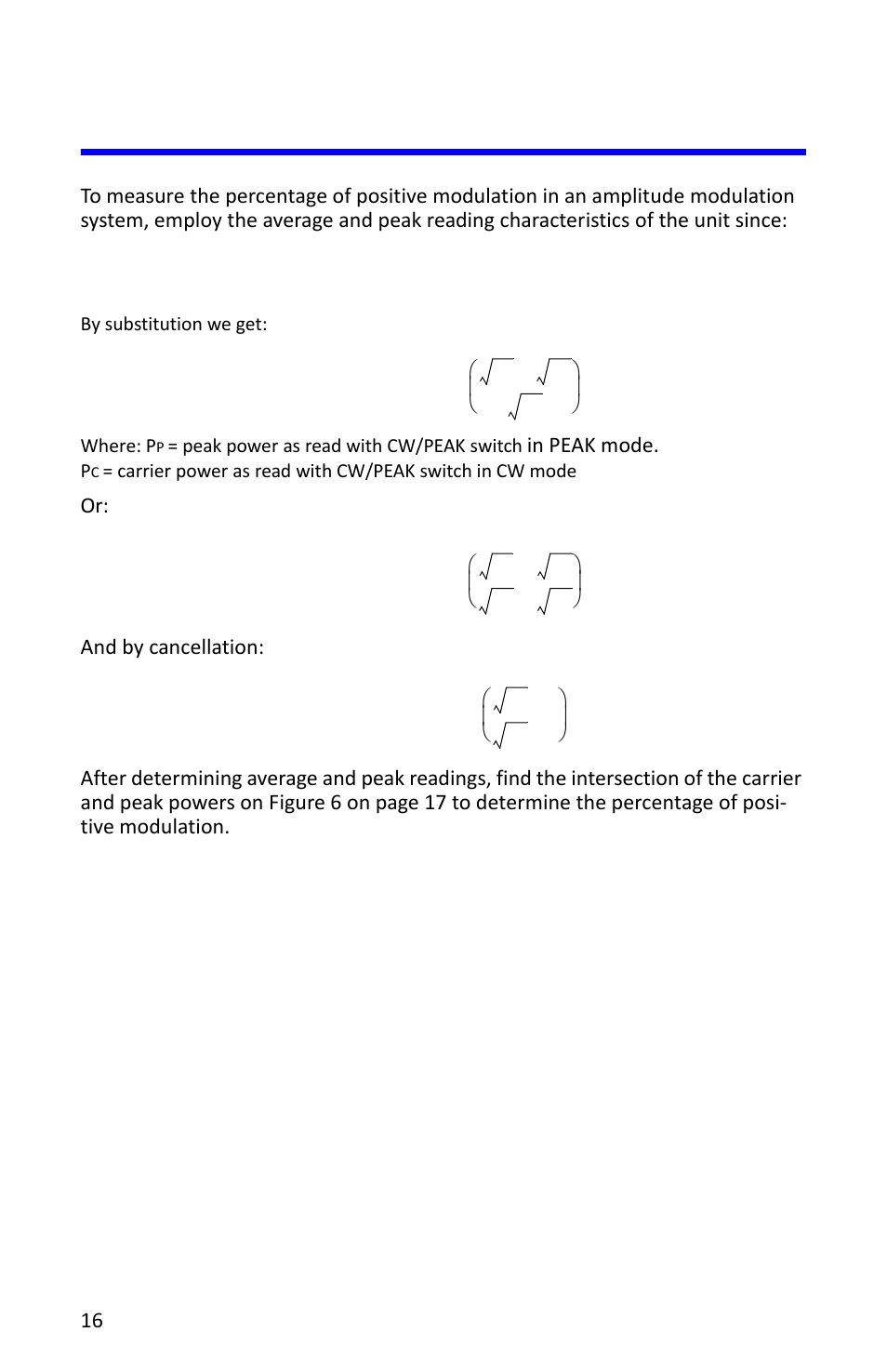 Measuring percentage of positive modulation | Bird Technologies 4314C User Manual | Page 28 / 48