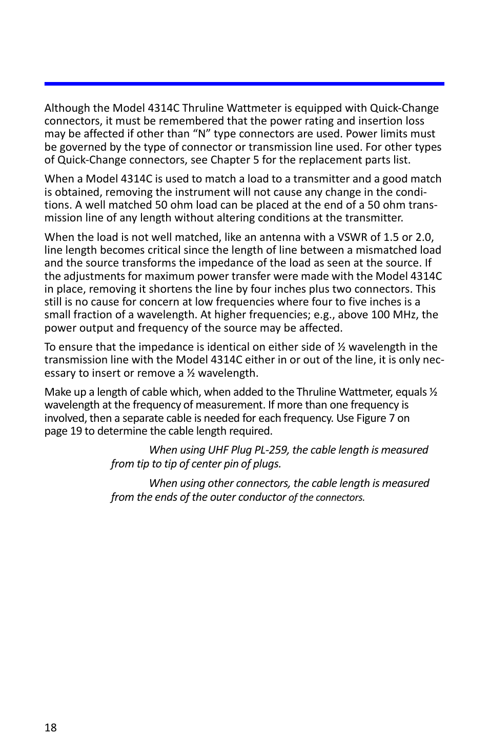 Performance notes | Bird Technologies 4314C User Manual | Page 30 / 48