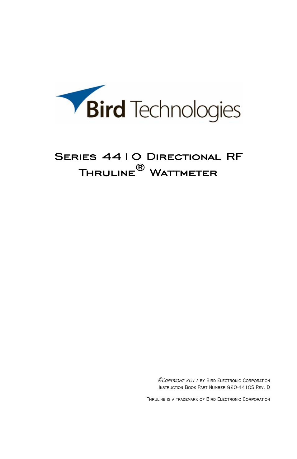 Bird Technologies 4412A User Manual | 38 pages