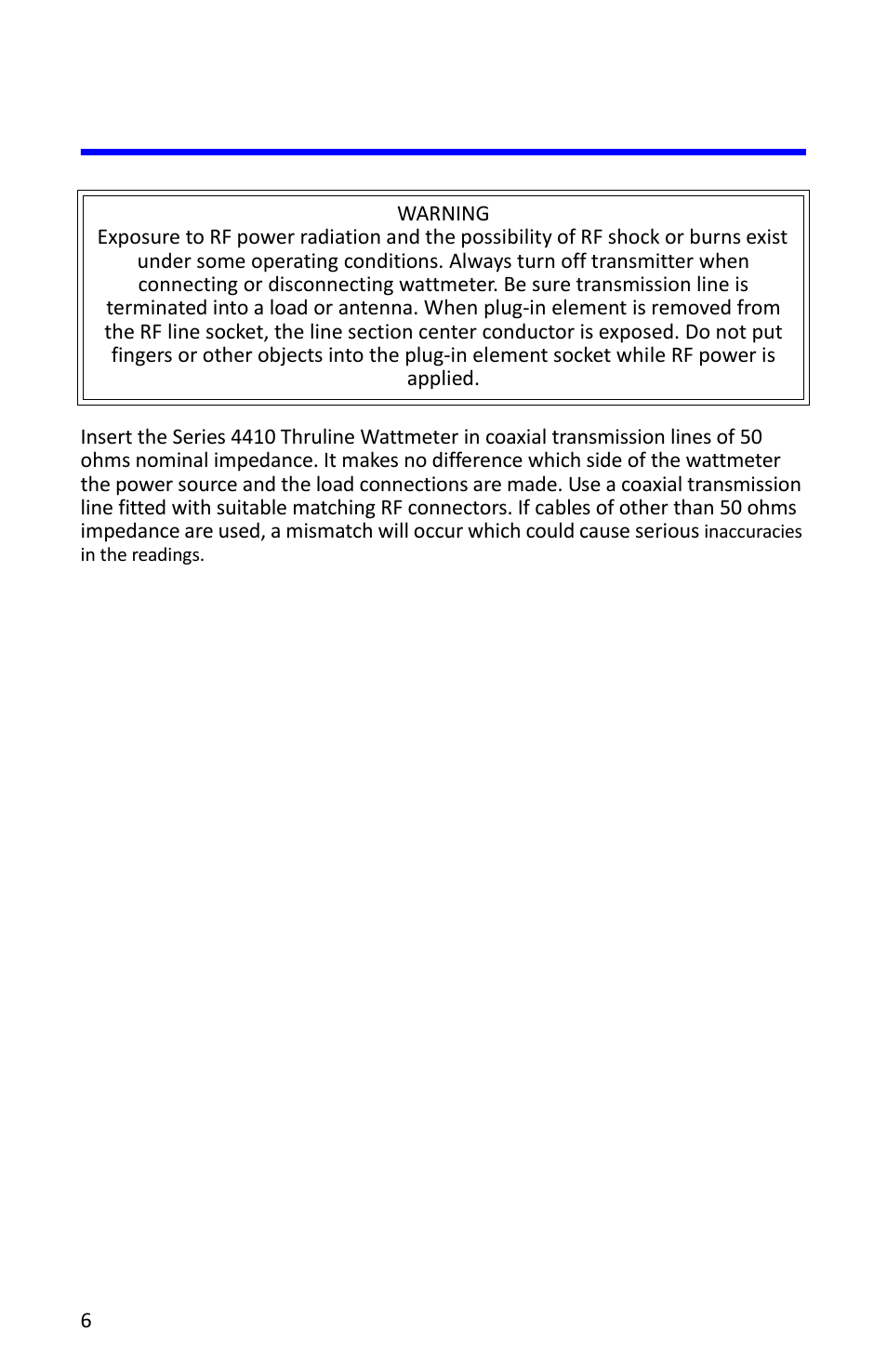 Inserting in transmission line | Bird Technologies 4412A User Manual | Page 16 / 38