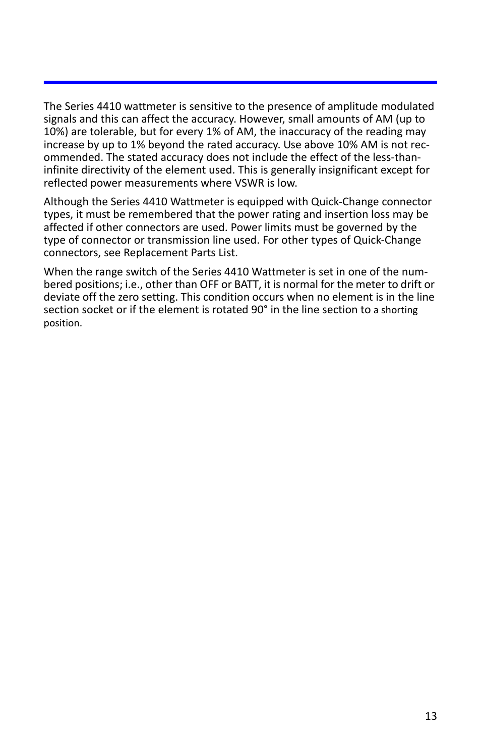 Performance notes | Bird Technologies 4412A User Manual | Page 23 / 38