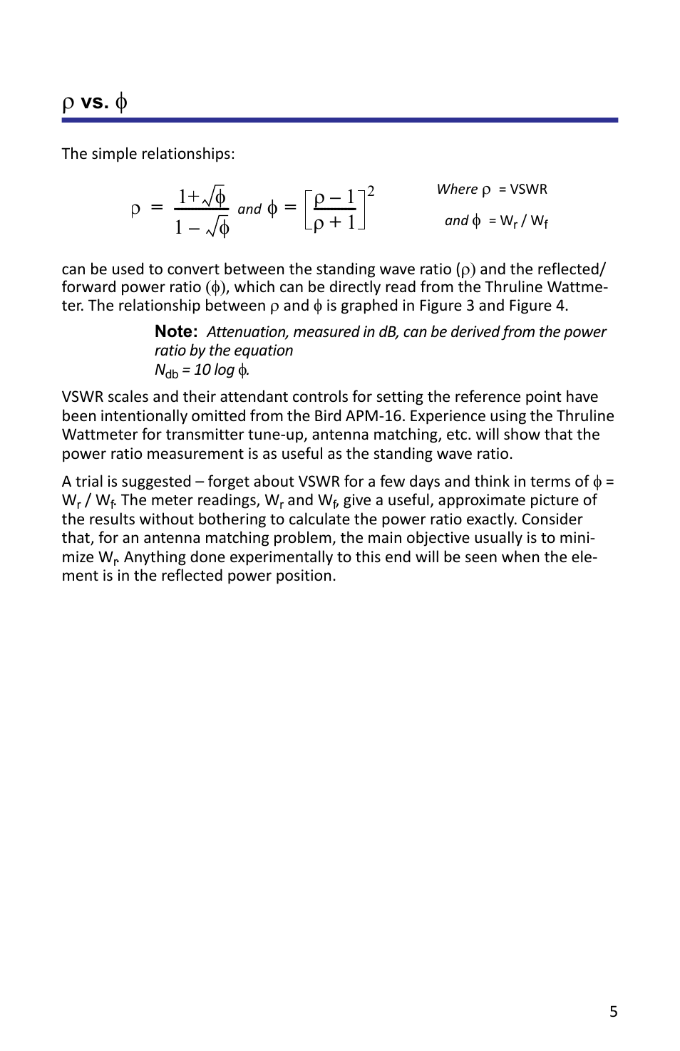 R vs. f | Bird Technologies APM-16 User Manual | Page 17 / 41