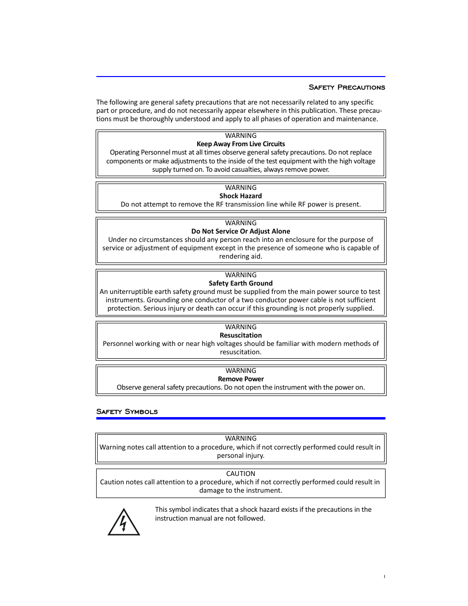 Safety precautions, Safety symbols | Bird Technologies 3128A User Manual | Page 3 / 35