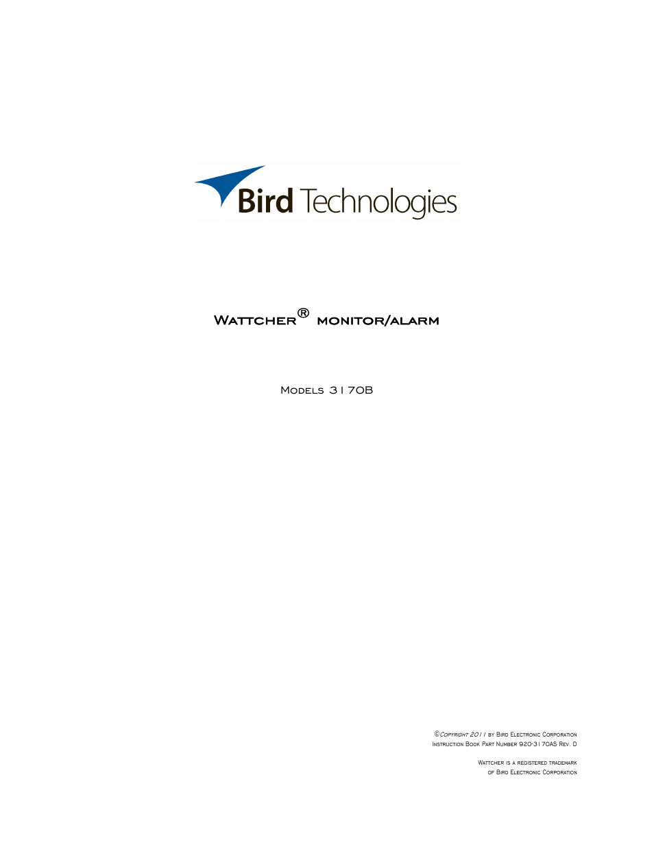 Bird Technologies 3171B020 User Manual | 49 pages