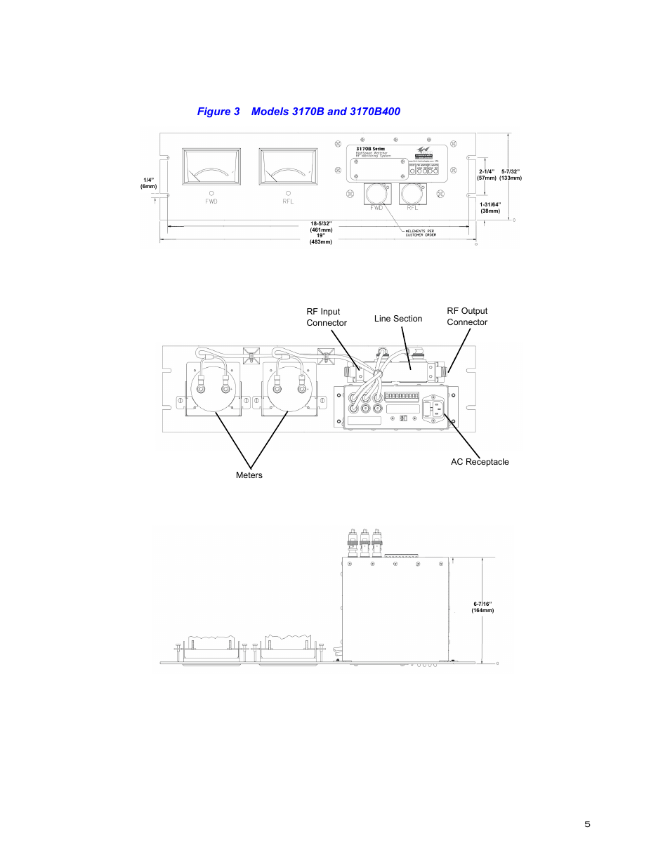 Figure 3 models 3170b and 3170b400 | Bird Technologies 3171B020 User Manual | Page 17 / 49