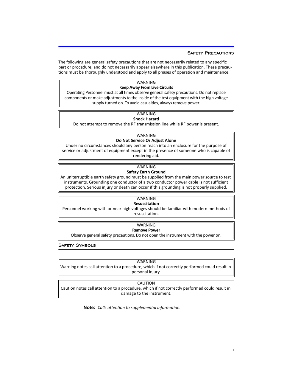 Safety precautions, Safety symbols | Bird Technologies 3171B020 User Manual | Page 3 / 49