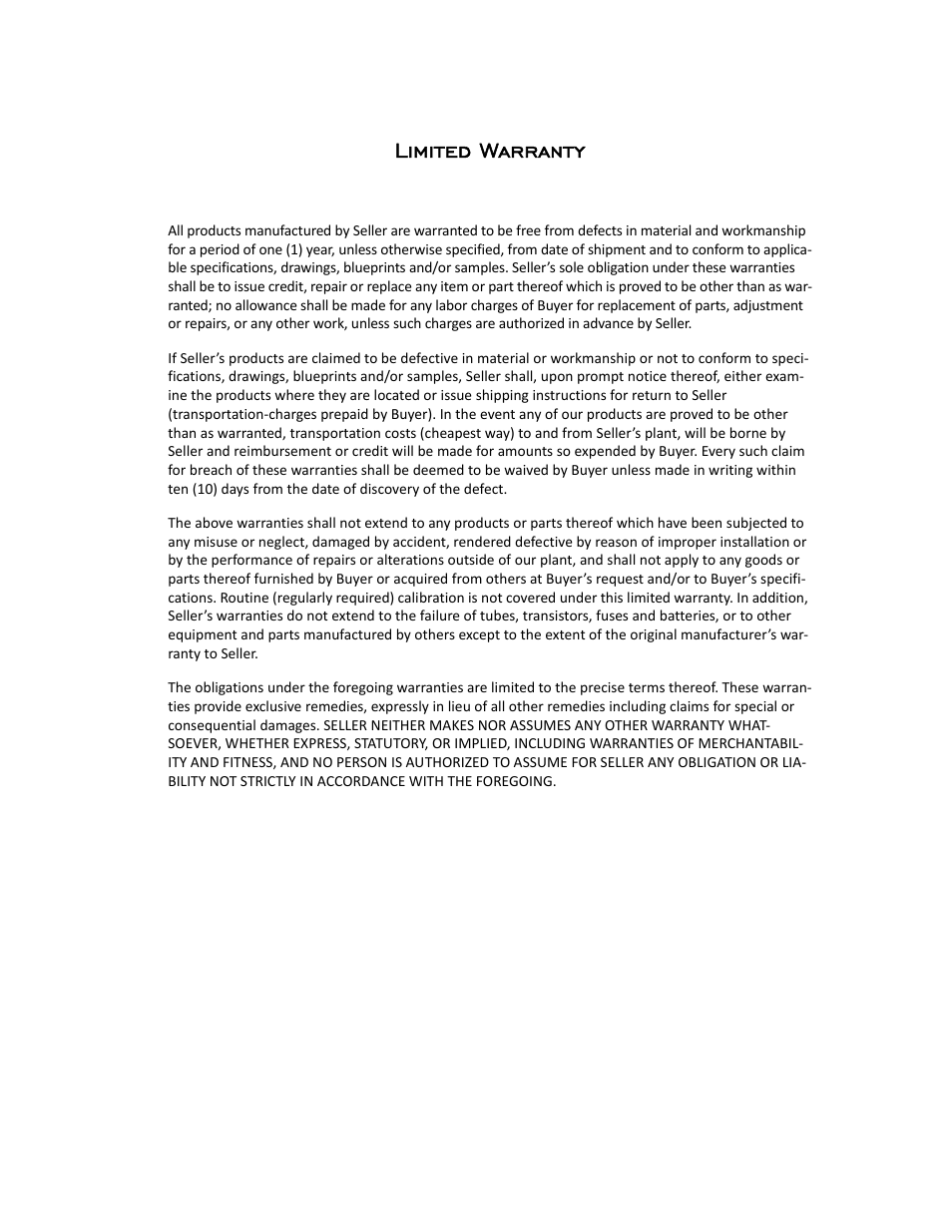 Limited warranty | Bird Technologies 3171B020 User Manual | Page 49 / 49