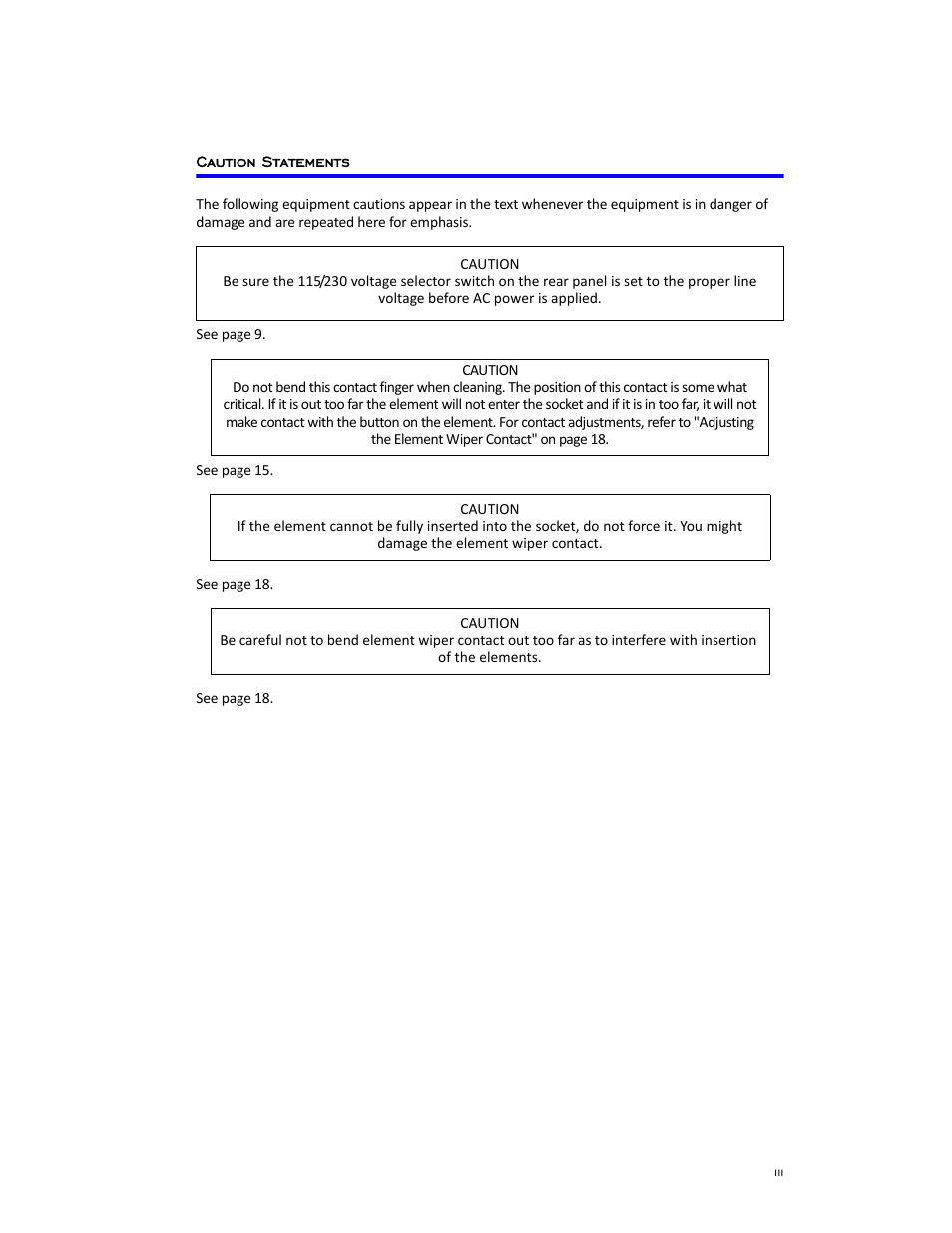 Caution statements | Bird Technologies 3171B020 User Manual | Page 5 / 49