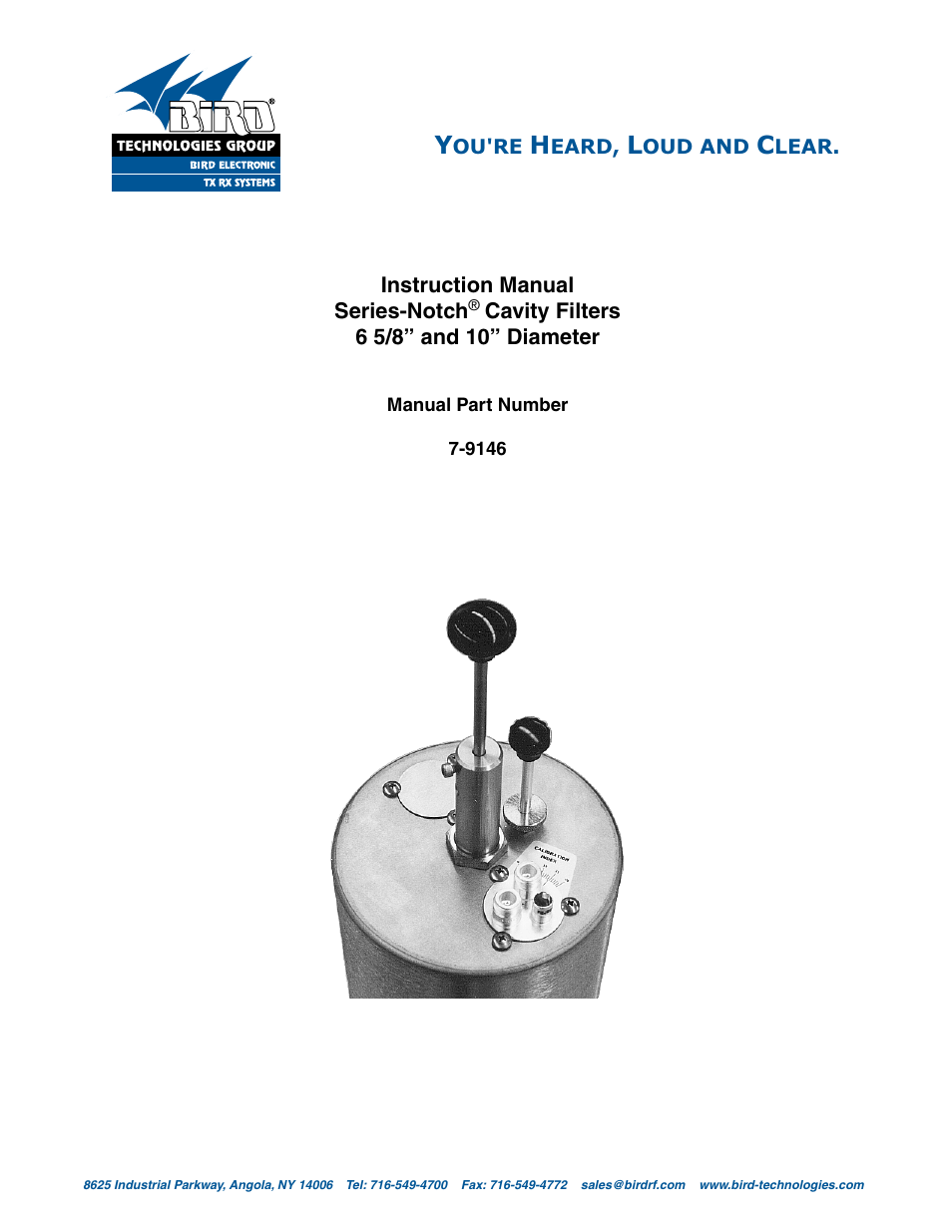 Bird Technologies 20-70-26 User Manual | 16 pages