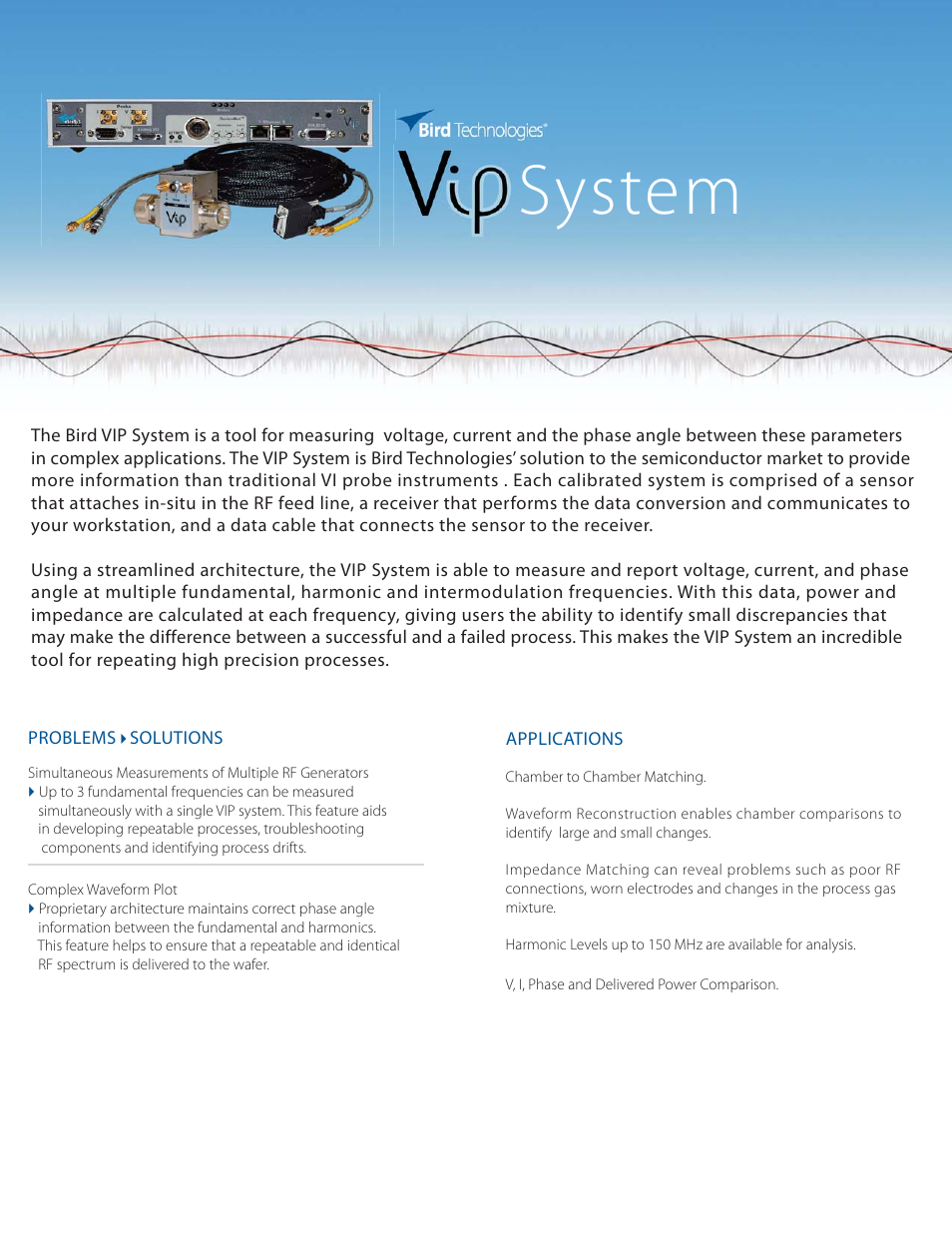 Bird Technologies VIP System User Manual | 2 pages