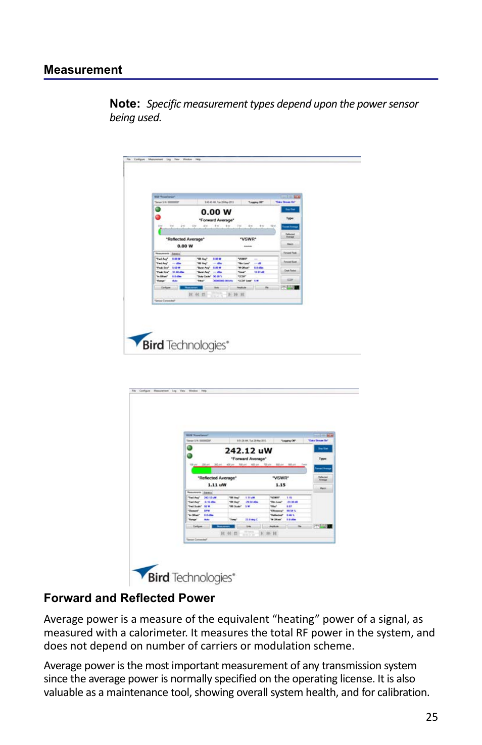Measurement, Figure 20 vpm, type, wps, Figure 21 vpm, type, dps | Forward and reflected power | Bird Technologies VPM3 User Manual | Page 33 / 64