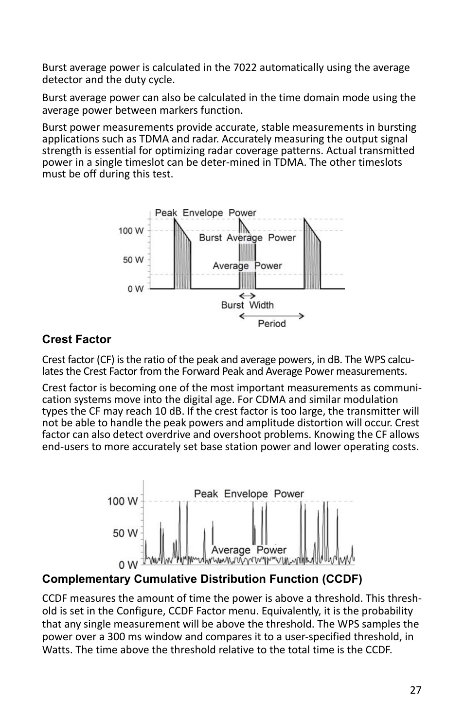 Figure 23 burst average power, Crest factor, Complementary cumulative | Bird Technologies VPM3 User Manual | Page 35 / 64