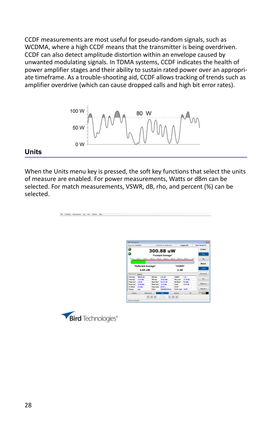 Units, Figure 26 vpm, units, wps | Bird Technologies VPM3 User Manual | Page 36 / 64