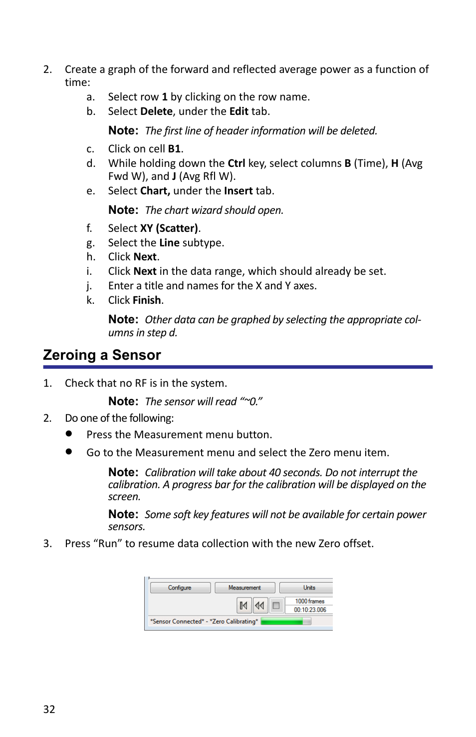 Zeroing a sensor, Figure 30 zeroing sensor | Bird Technologies VPM3 User Manual | Page 40 / 64