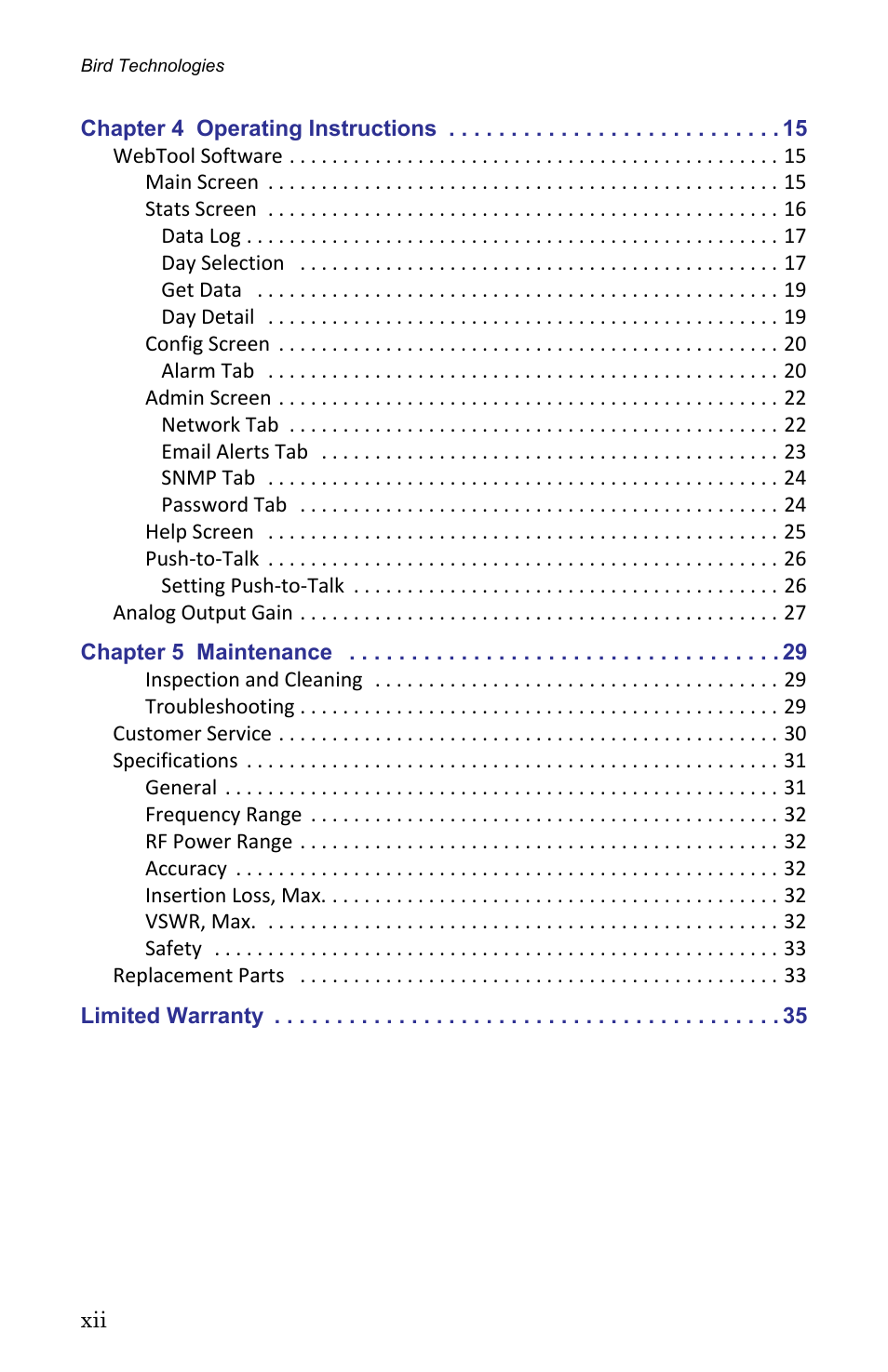 Bird Technologies ACMI User Manual | Page 12 / 48
