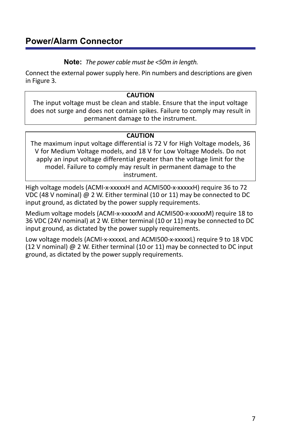 Power/alarm connector | Bird Technologies ACMI User Manual | Page 19 / 48