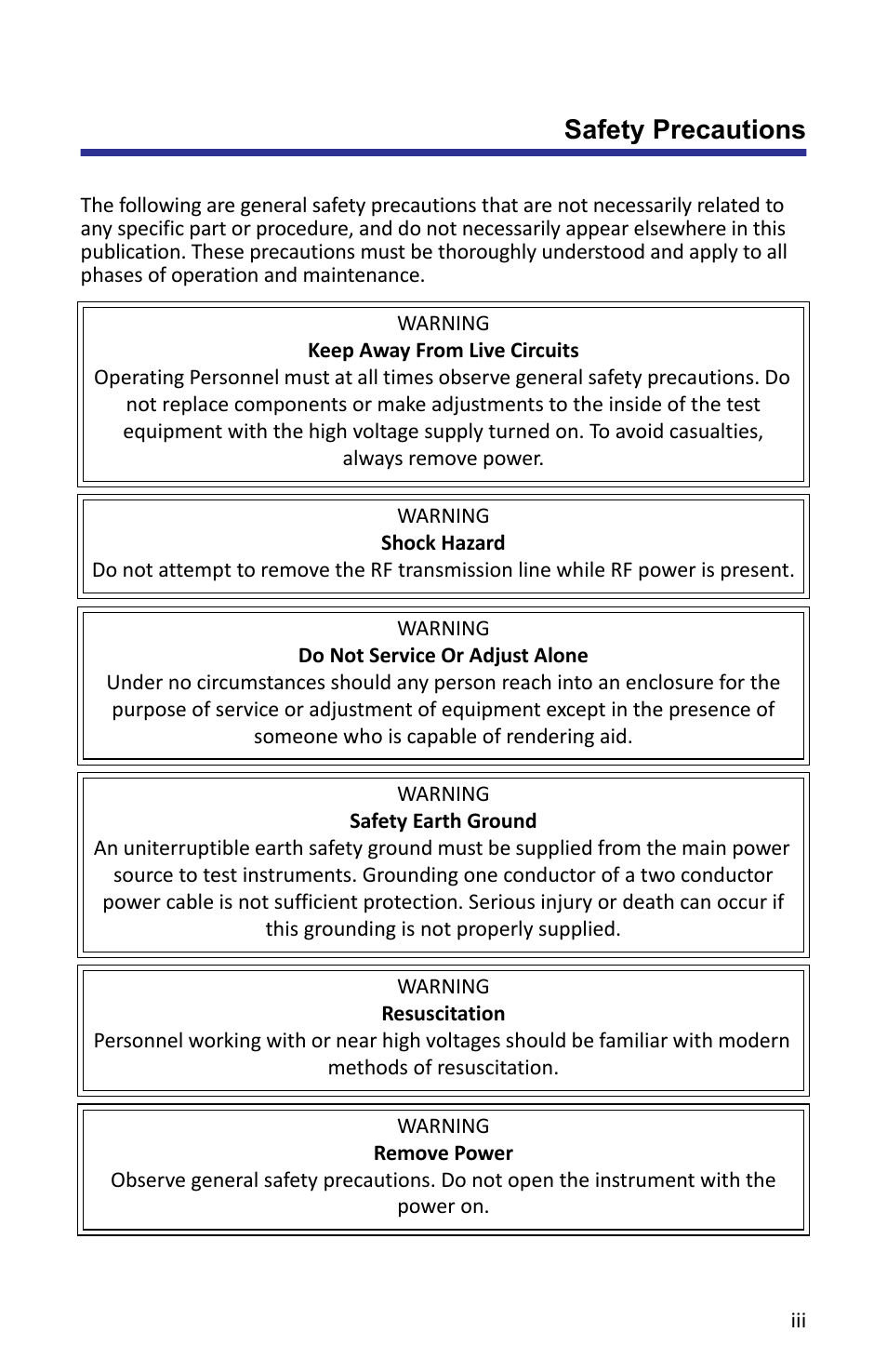 Safety precautions | Bird Technologies ACMI User Manual | Page 3 / 48