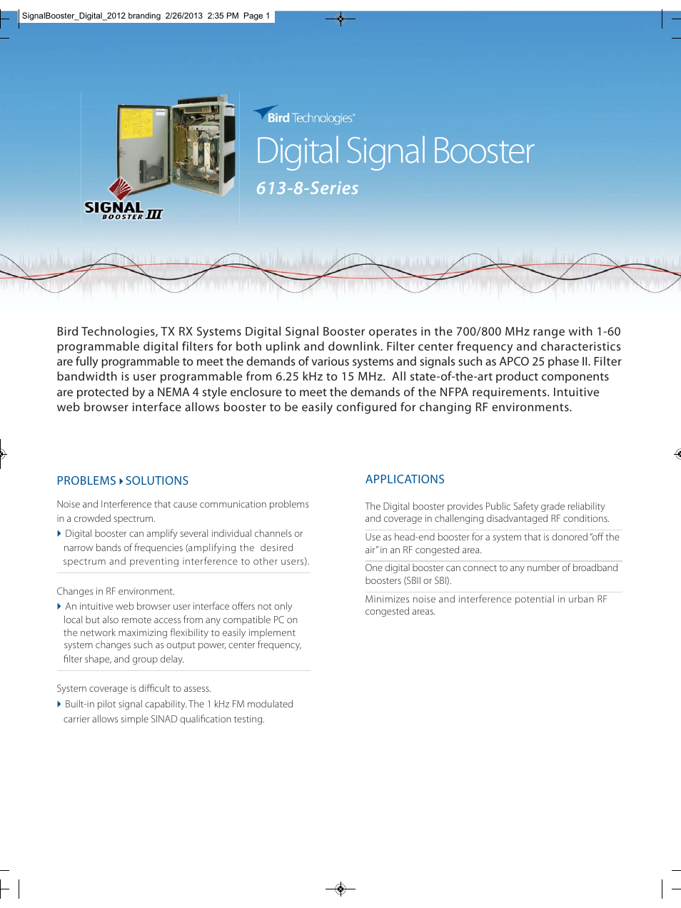 Bird Technologies 613-8 Series User Manual | 2 pages