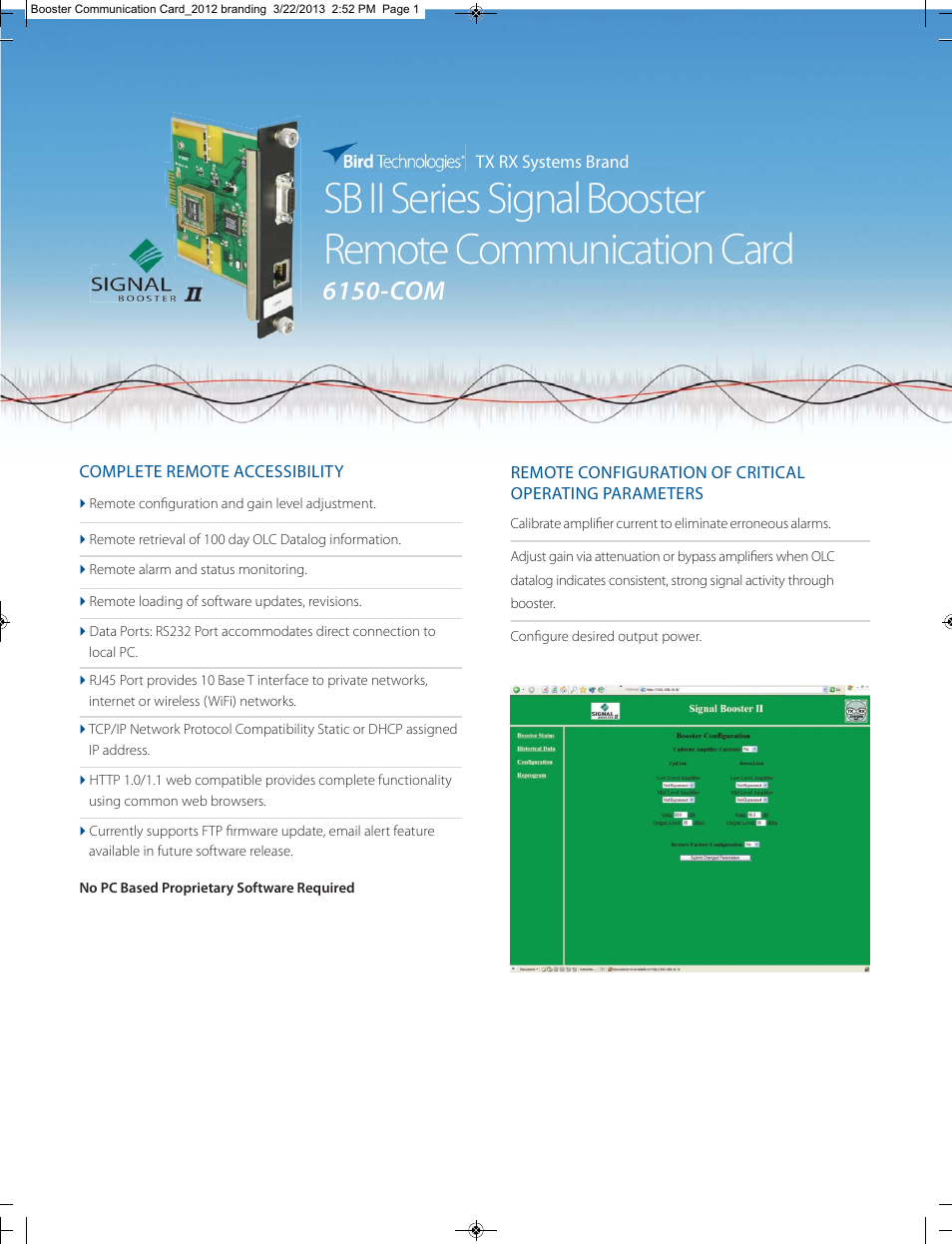 Bird Technologies 6150-COM User Manual | 2 pages