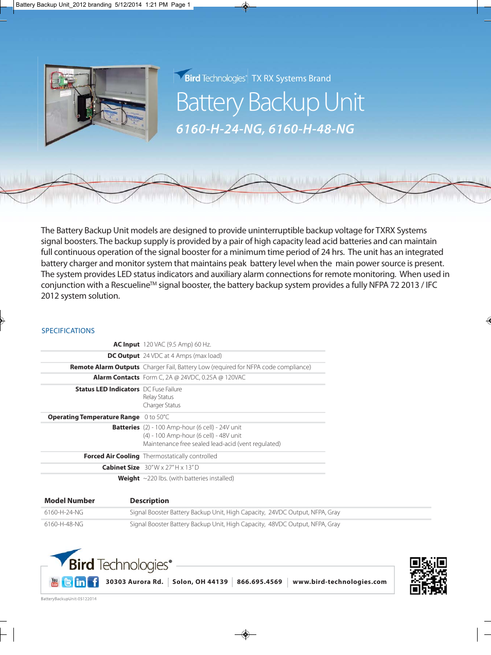 Bird Technologies 6160 Series User Manual | 1 page