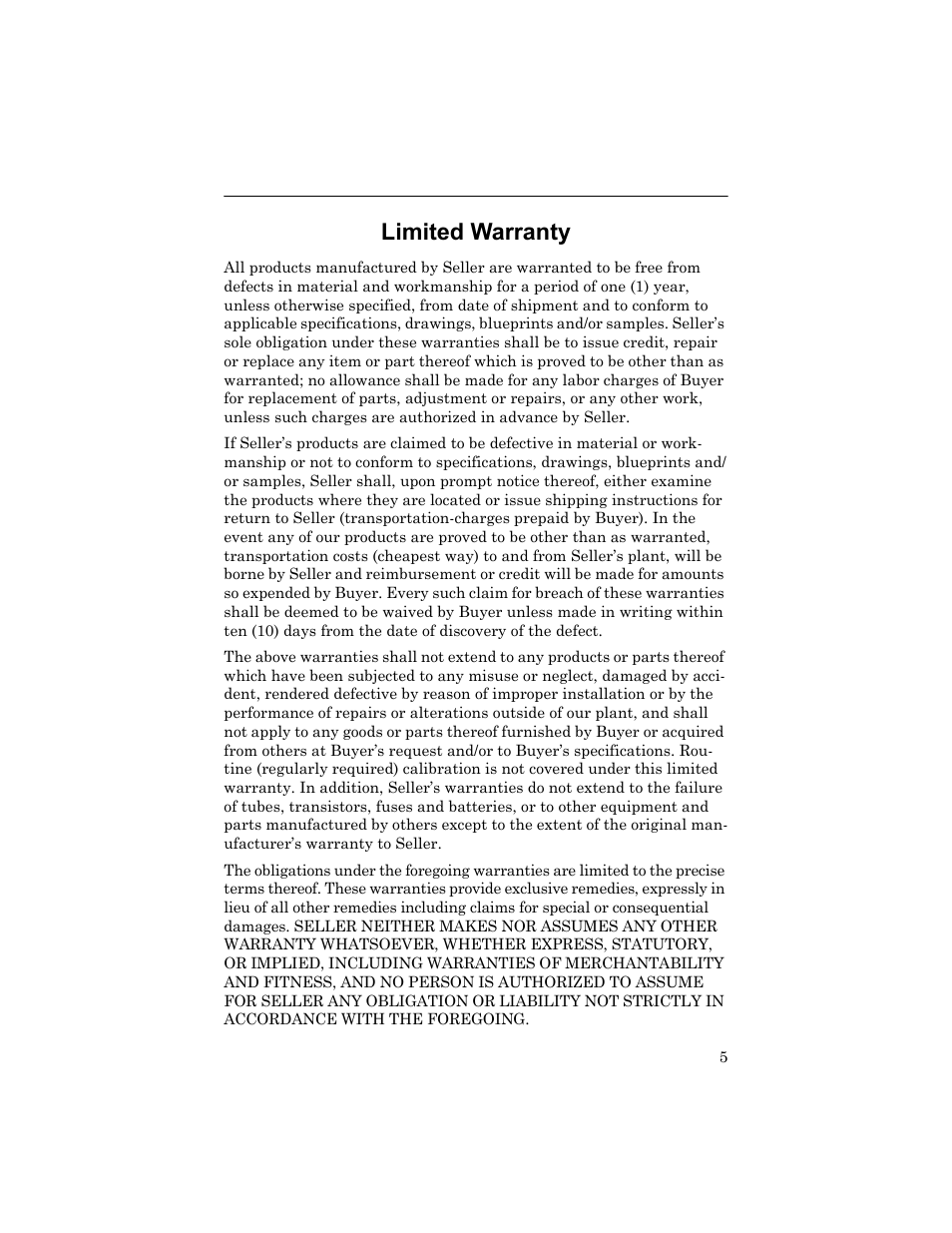 Limited warranty | Bird Technologies 7000A845 User Manual | Page 7 / 8