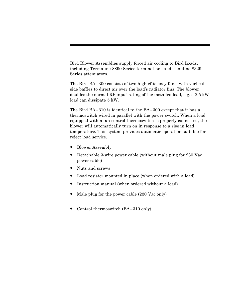 Chapter 1 introduction | Bird Technologies BA-310 Series User Manual | Page 11 / 29