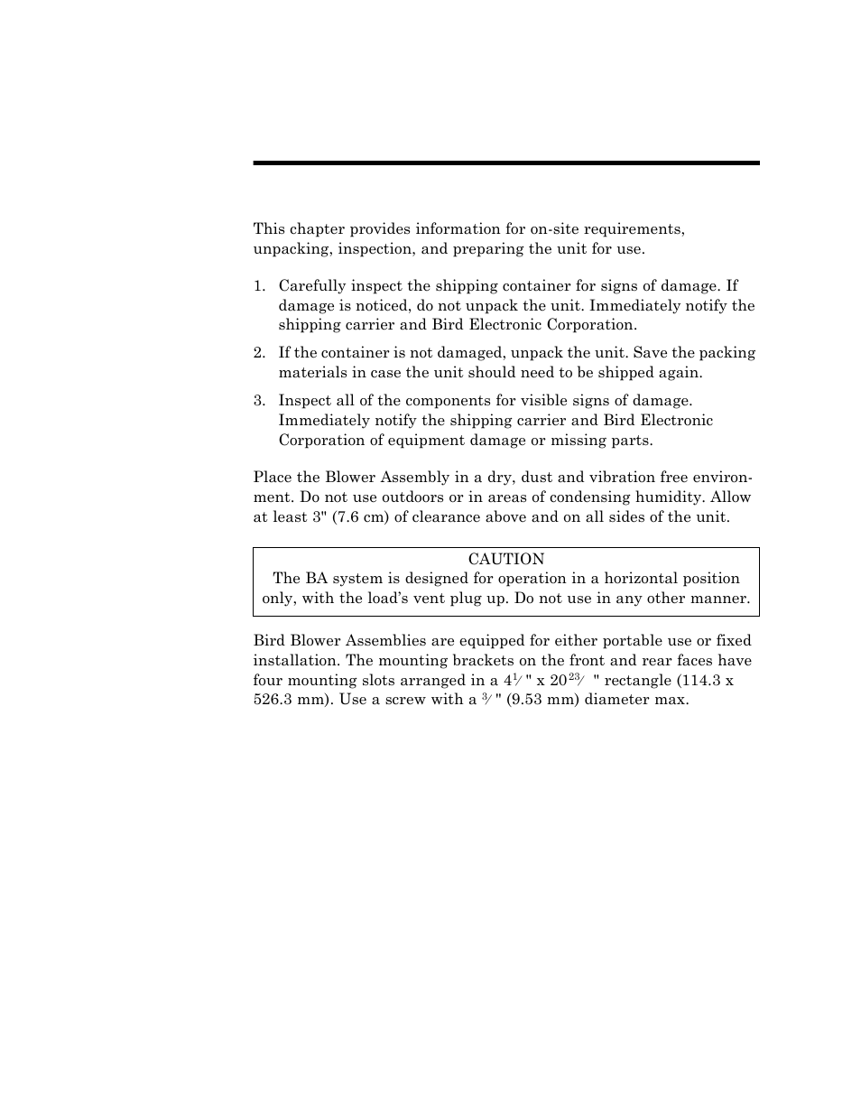 Chapter 3 installation | Bird Technologies BA-310 Series User Manual | Page 15 / 29