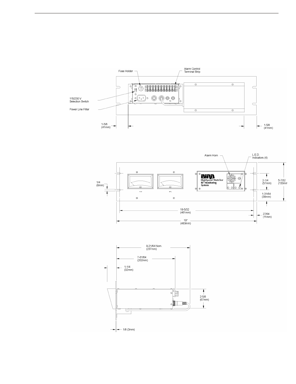 Out line draw ings | Bird Technologies 3170A Series User Manual | Page 13 / 42