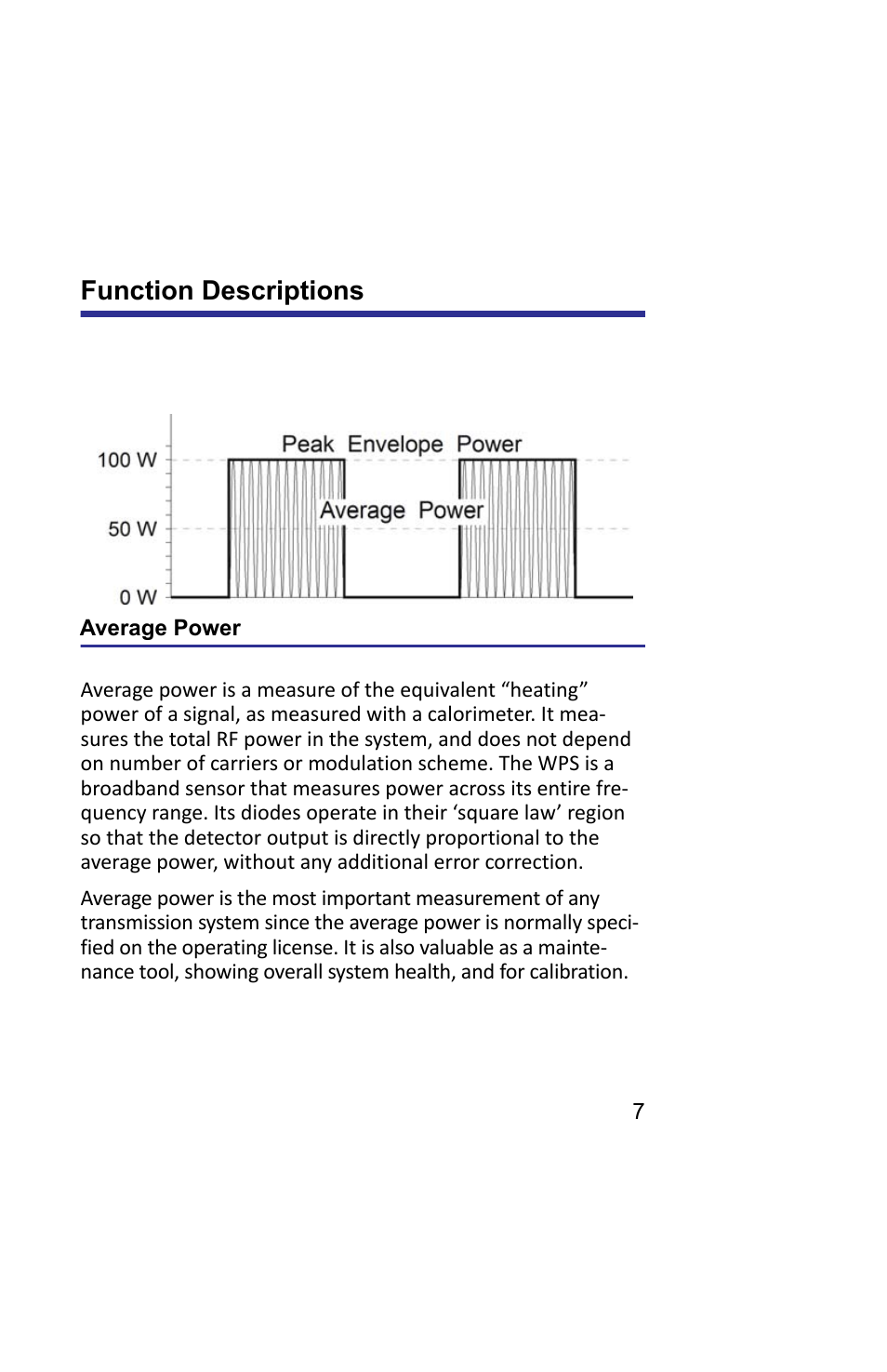 Function descriptions, Average power | Bird Technologies 5019D-Manual User Manual | Page 19 / 59