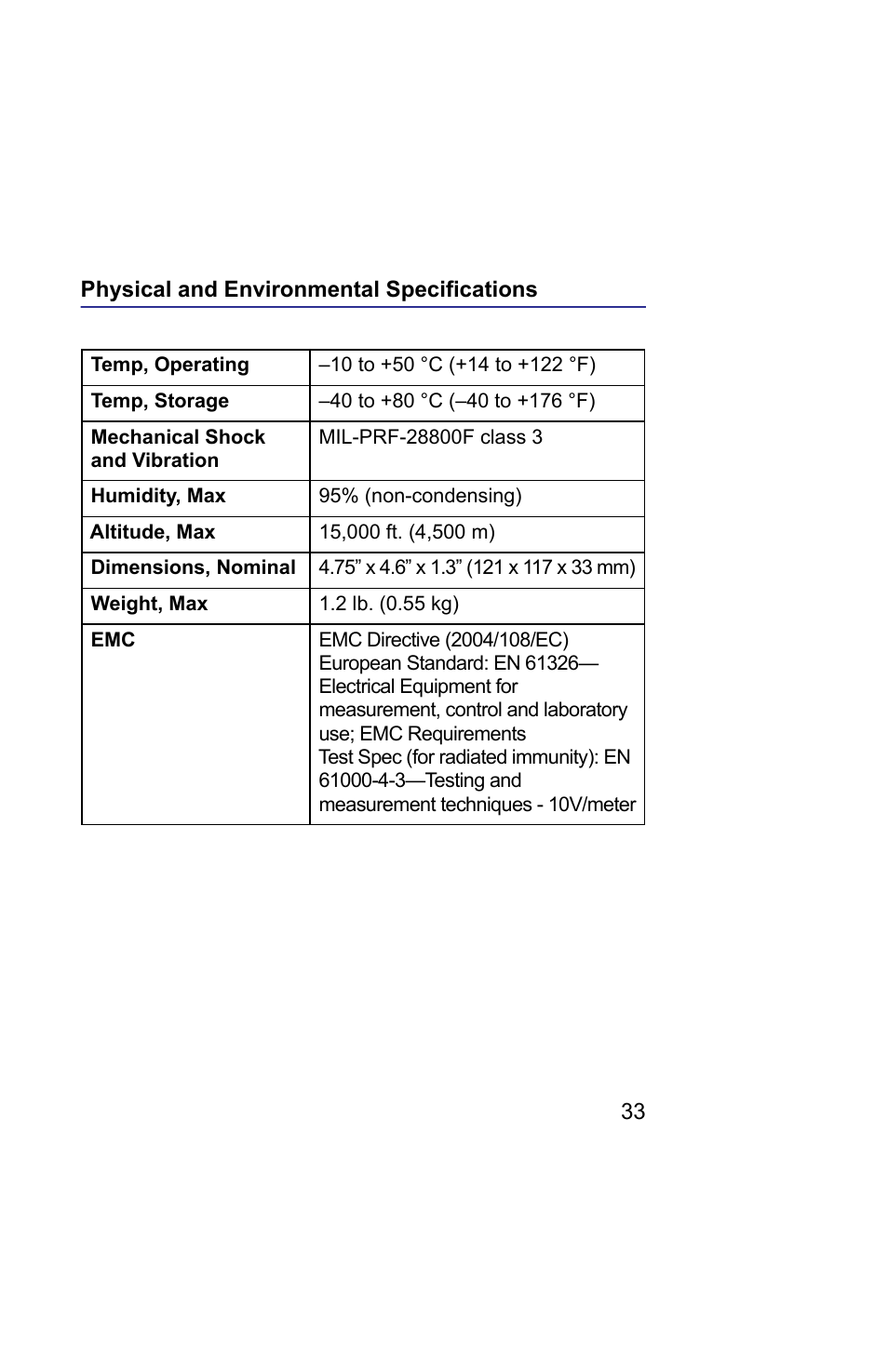 Physical and environmental specifications | Bird Technologies 5019D-Manual User Manual | Page 45 / 59