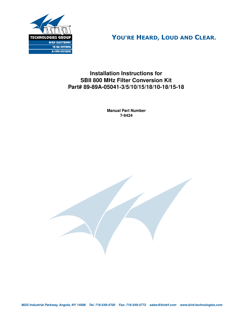 Bird Technologies 61-89A-50 Series-Manual User Manual | 28 pages