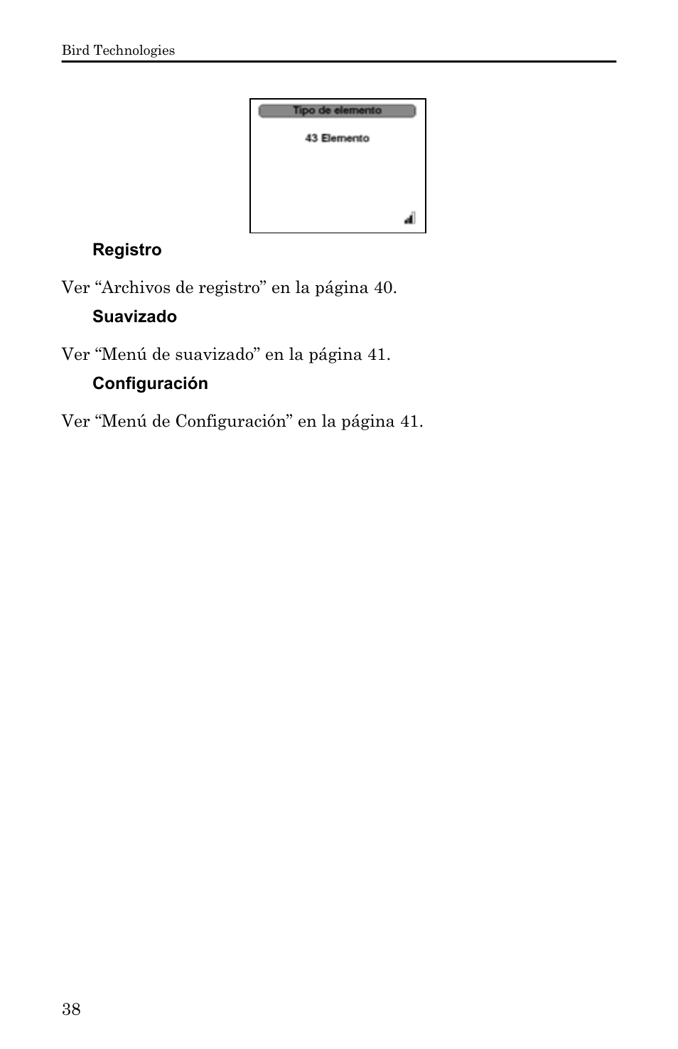 Registro, Suavizado, Configuración | Bird Technologies 5000-XT-Manual User Manual | Page 208 / 239