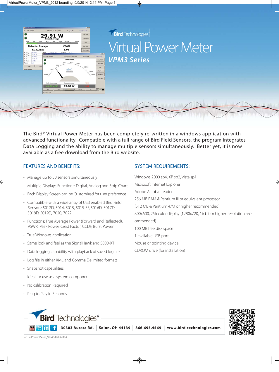 Bird Technologies VPM3 User Manual | 1 page