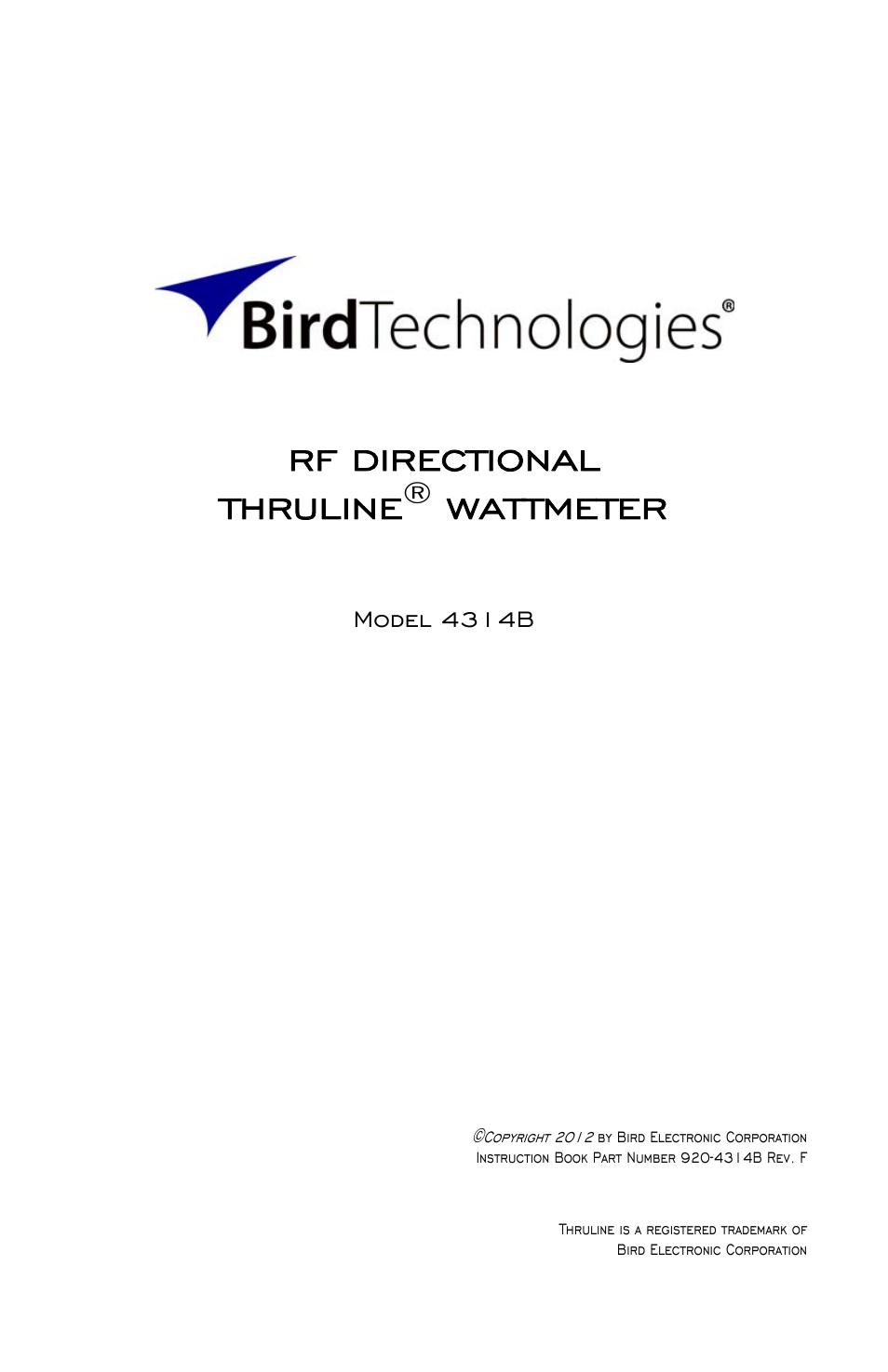 Bird Technologies 4314B User Manual | 46 pages