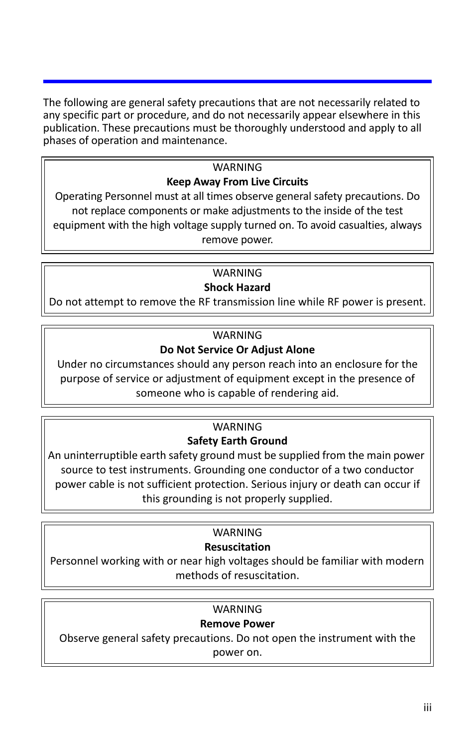 Safety precautions | Bird Technologies 4314B User Manual | Page 3 / 46