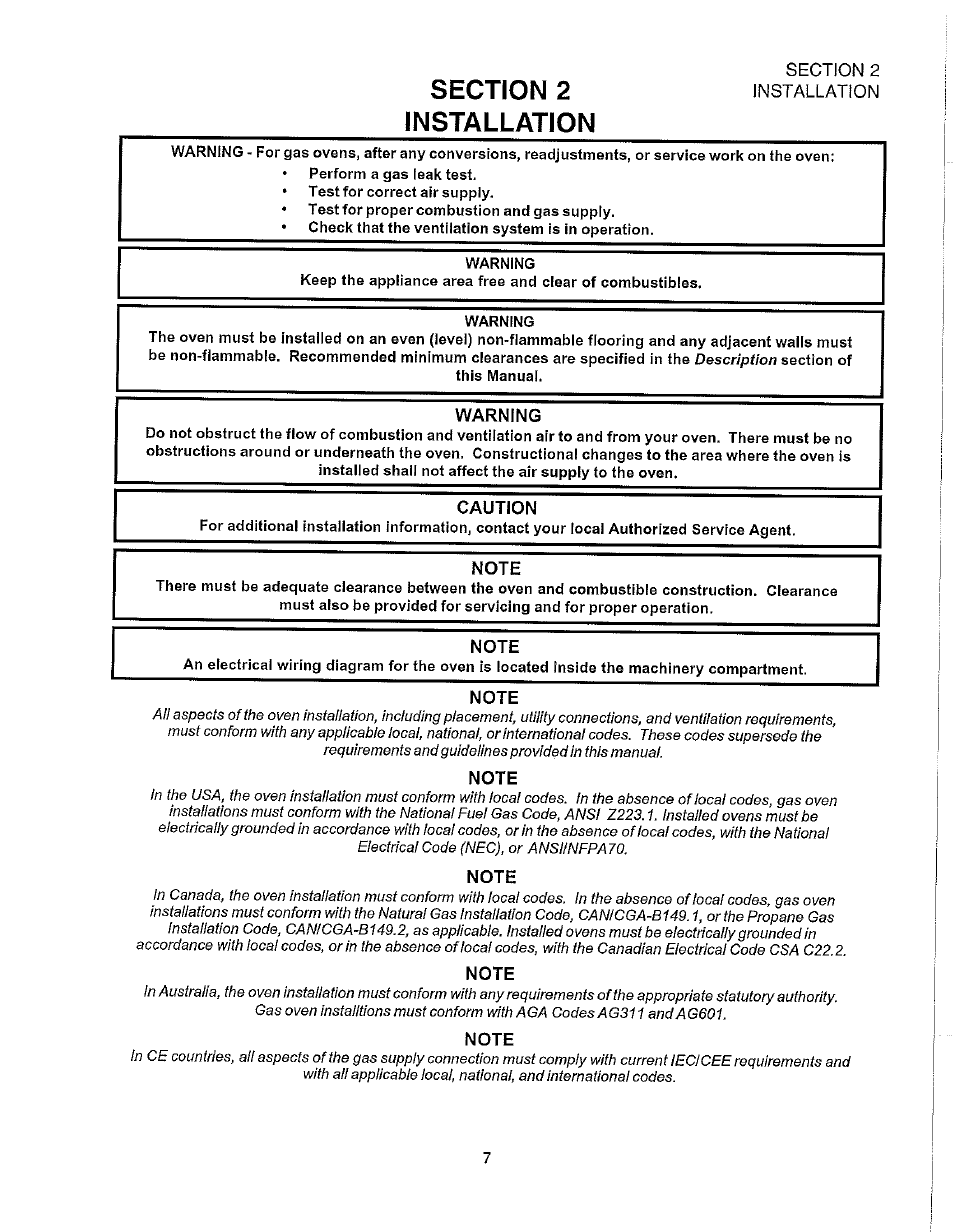 Note | Blodgett S1820G User Manual | Page 13 / 50